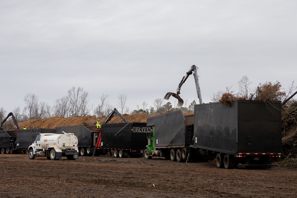 Hurricane Helene Recovery: Montgomery Chipper Site Montgomery County, Georgia.