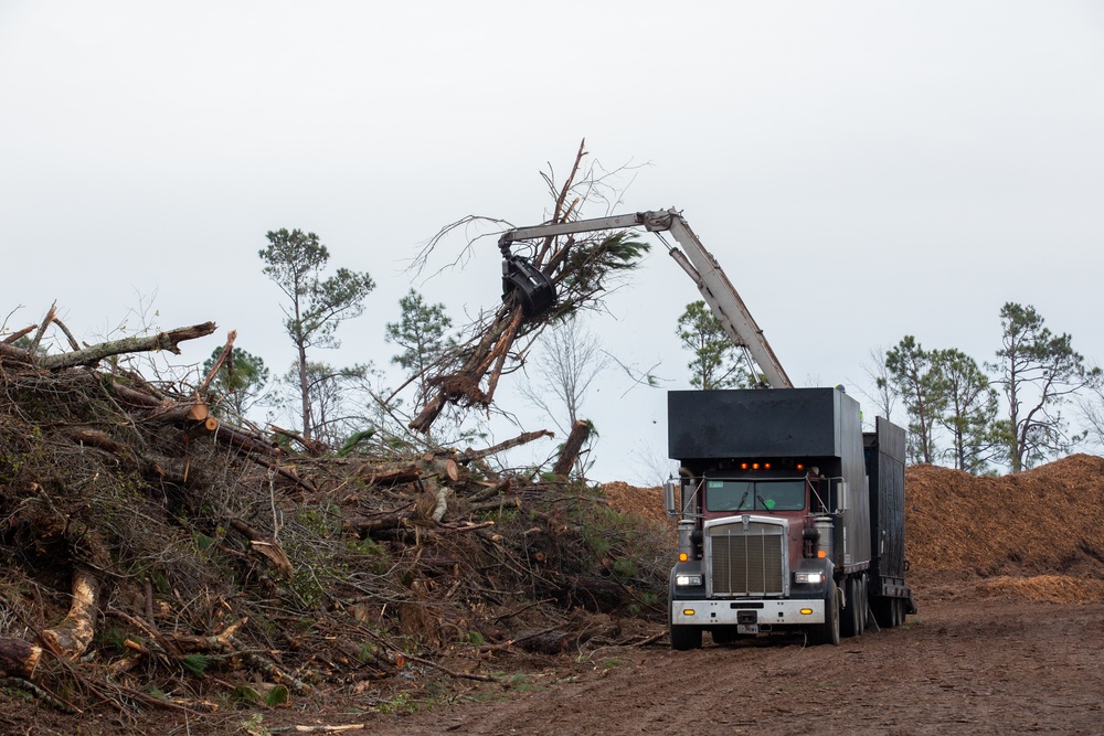 Hurricane Helene Recovery: Montgomery Chipper Site Montgomery County, Georgia.