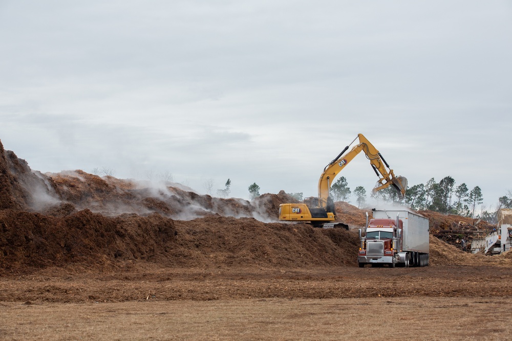 Hurricane Helene Recovery: Montgomery Chipper Site Montgomery County, Georgia.