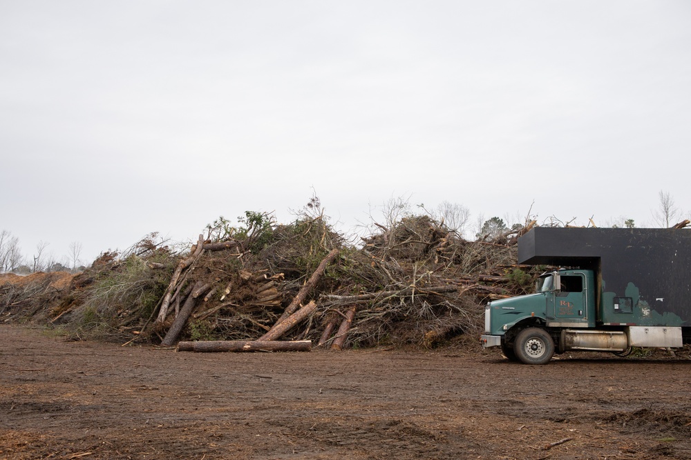 Hurricane Helene Recovery: Montgomery Chipper Site Montgomery County, Georgia.