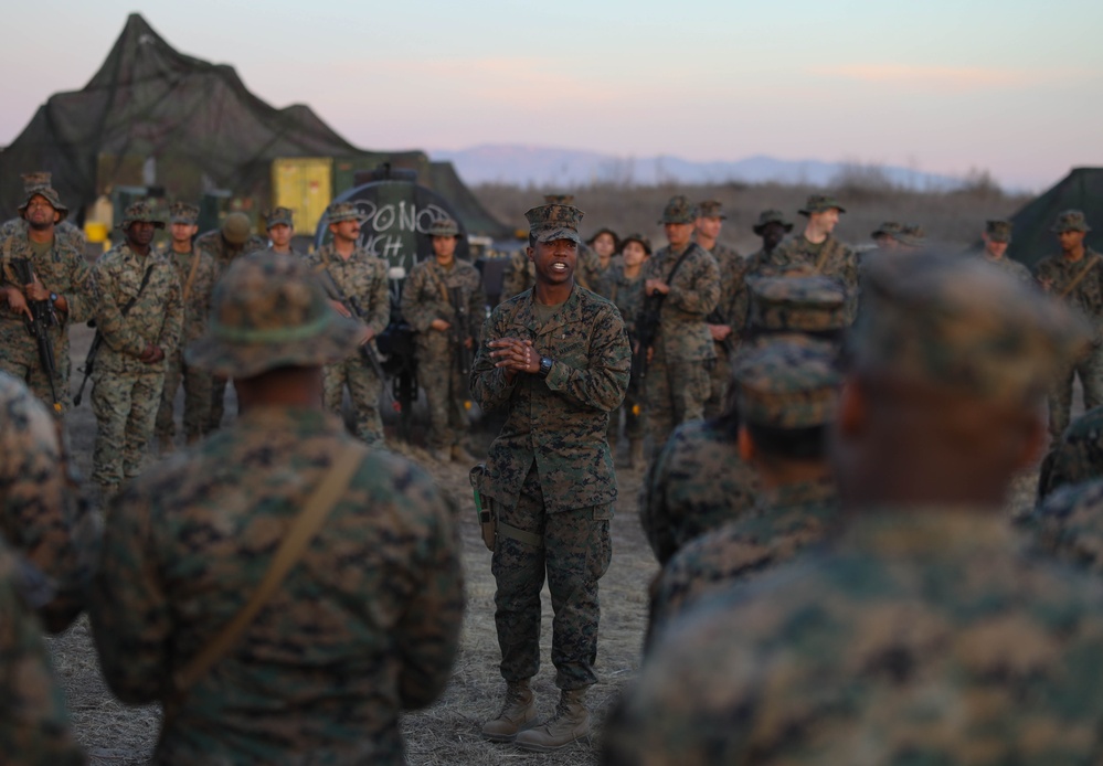 1st MLG Leadership recognizes Marines during Steel Knight 24