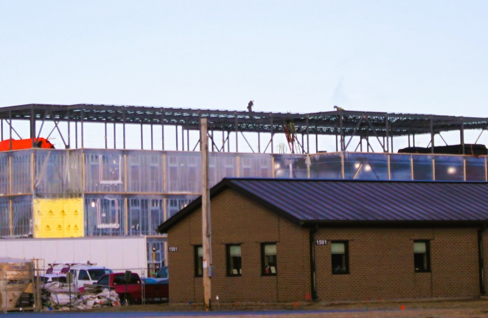 January 2025 barracks construction operations for East Barracks Project at Fort McCoy