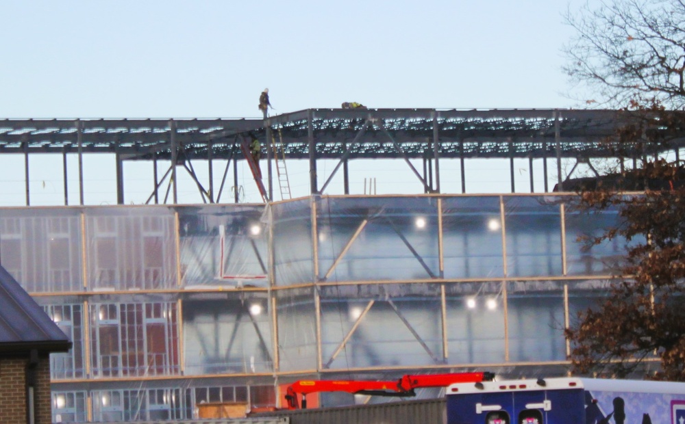 January 2025 barracks construction operations for East Barracks Project at Fort McCoy