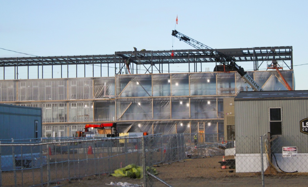 January 2025 barracks construction operations for East Barracks Project at Fort McCoy