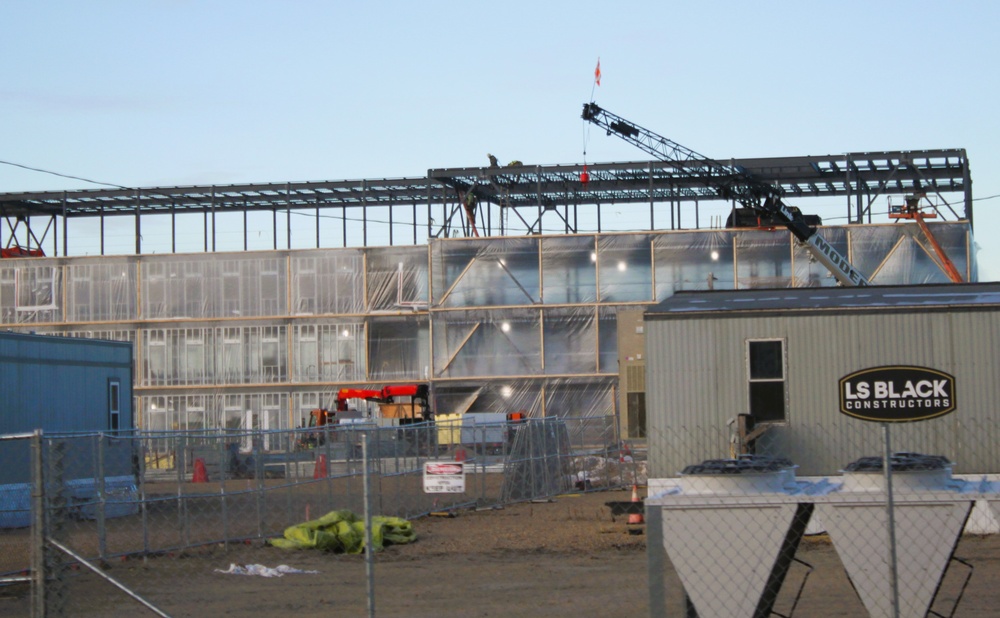 January 2025 barracks construction operations for East Barracks Project at Fort McCoy