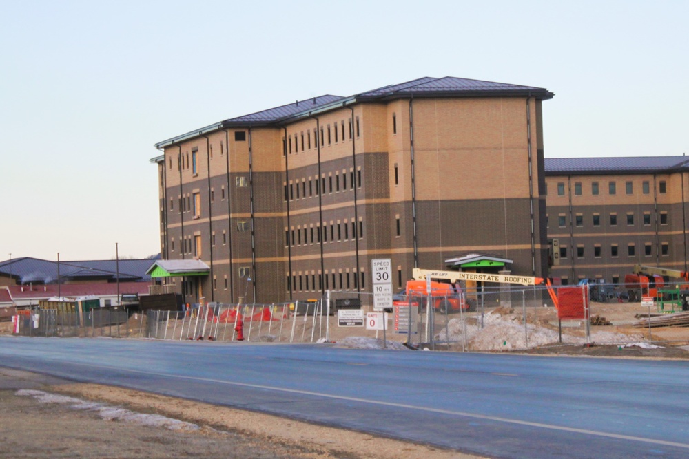 January 2025 barracks construction operations for South Barracks Project at Fort McCoy