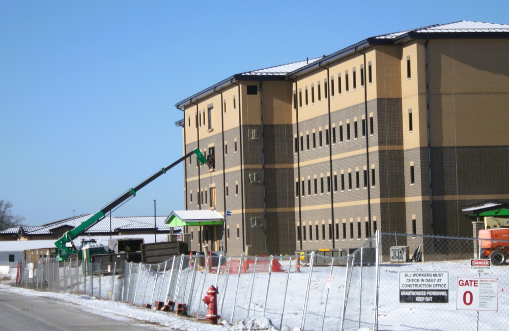 January 2025 barracks construction operations for South Barracks Project at Fort McCoy