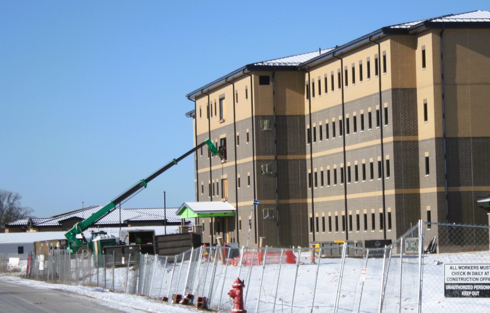 January 2025 barracks construction operations for South Barracks Project at Fort McCoy