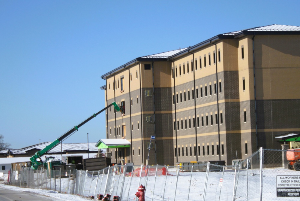 January 2025 barracks construction operations for South Barracks Project at Fort McCoy