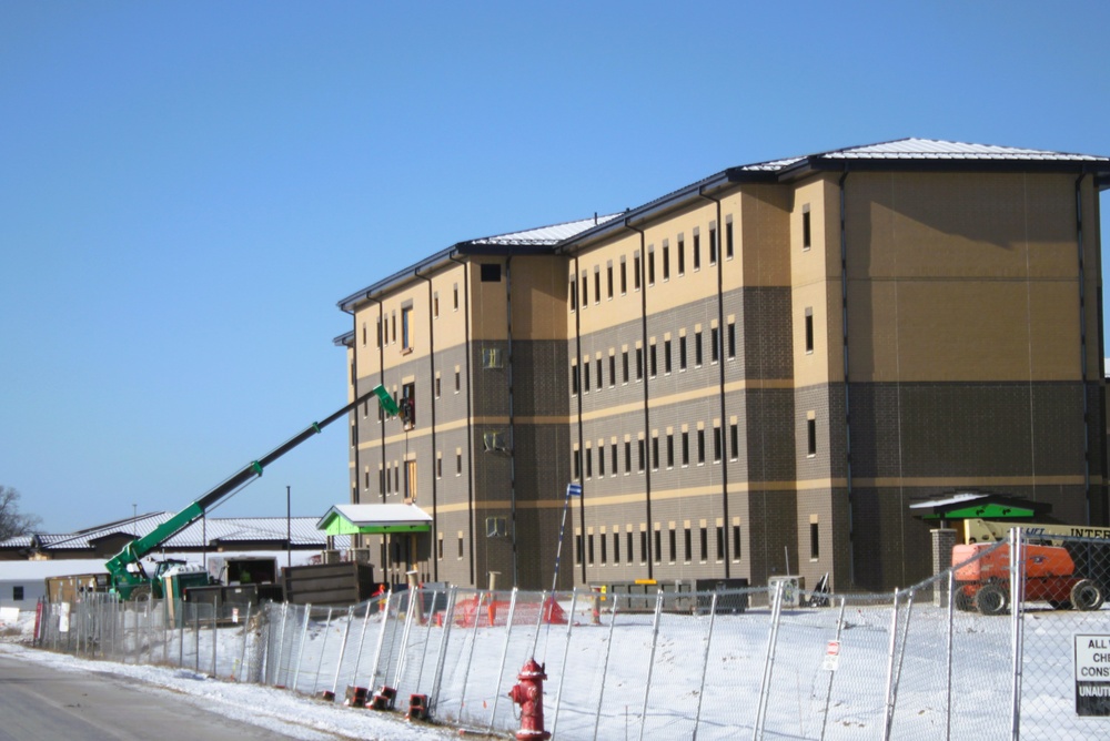 January 2025 barracks construction operations for South Barracks Project at Fort McCoy