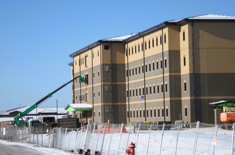 January 2025 barracks construction operations for South Barracks Project at Fort McCoy