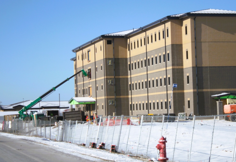 January 2025 barracks construction operations for South Barracks Project at Fort McCoy