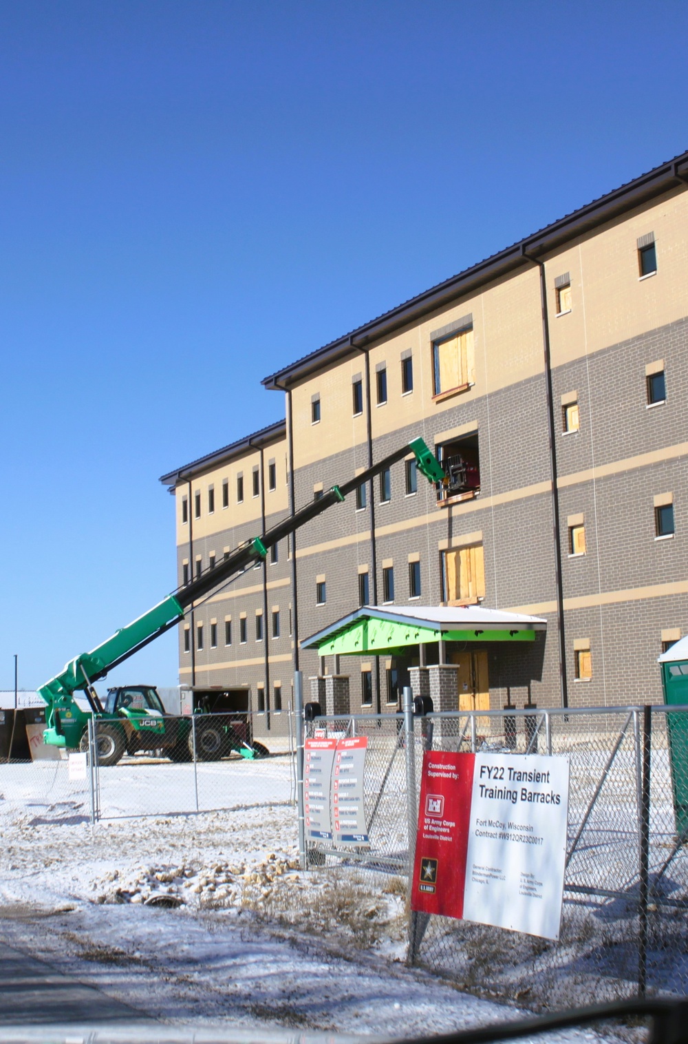 January 2025 barracks construction operations for South Barracks Project at Fort McCoy