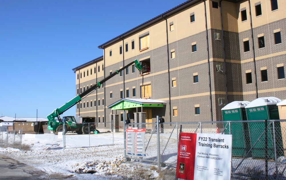 January 2025 barracks construction operations for South Barracks Project at Fort McCoy