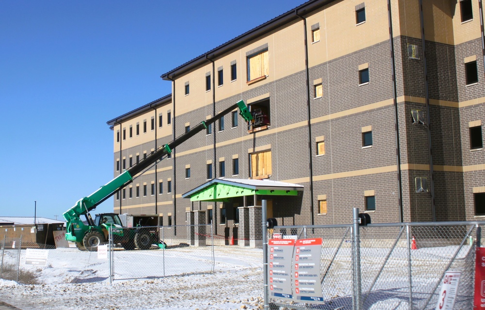 January 2025 barracks construction operations for South Barracks Project at Fort McCoy