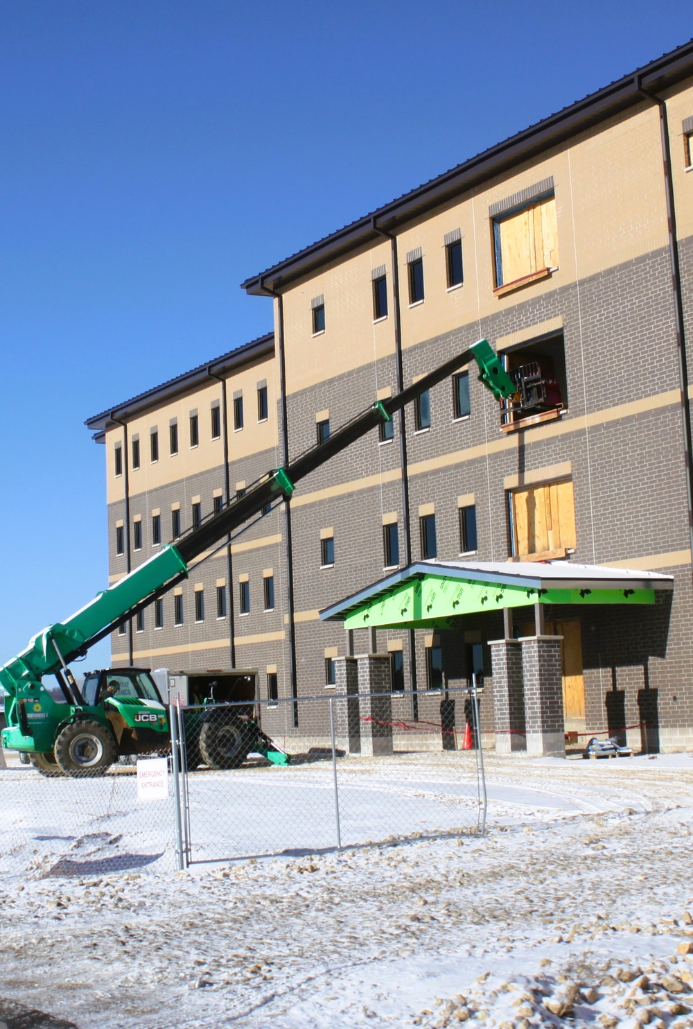 January 2025 barracks construction operations for South Barracks Project at Fort McCoy