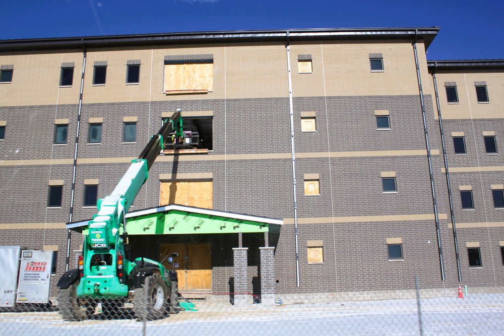 January 2025 barracks construction operations for South Barracks Project at Fort McCoy