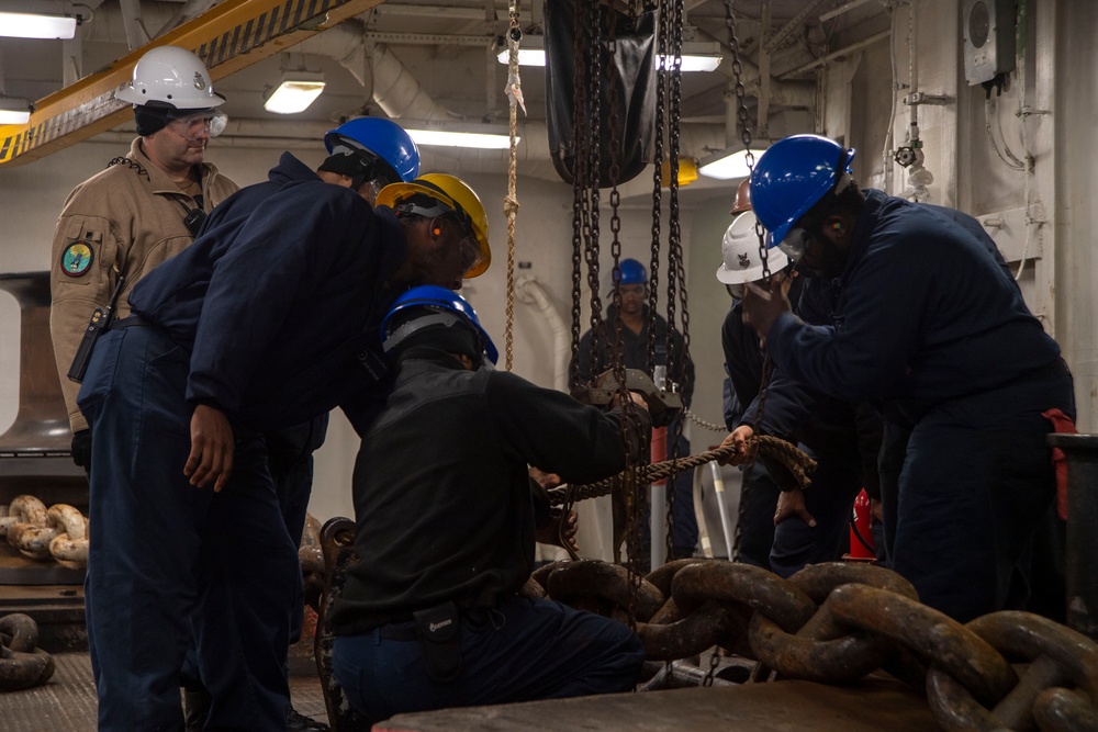 Sea and Anchor Detail aboard USS America (LHA 6)