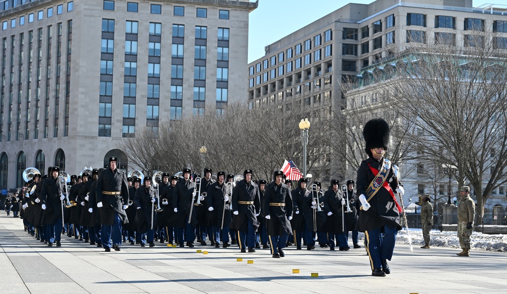 U.S. Army Field Band rehearses for inauguration