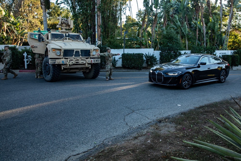 California Army National Guard maintain traffic control points during LA Wildfires