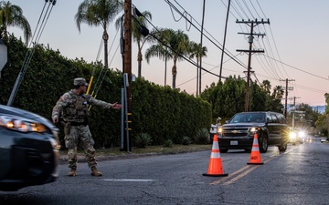 California Army National Guard maintain traffic control points during LA Wildfires