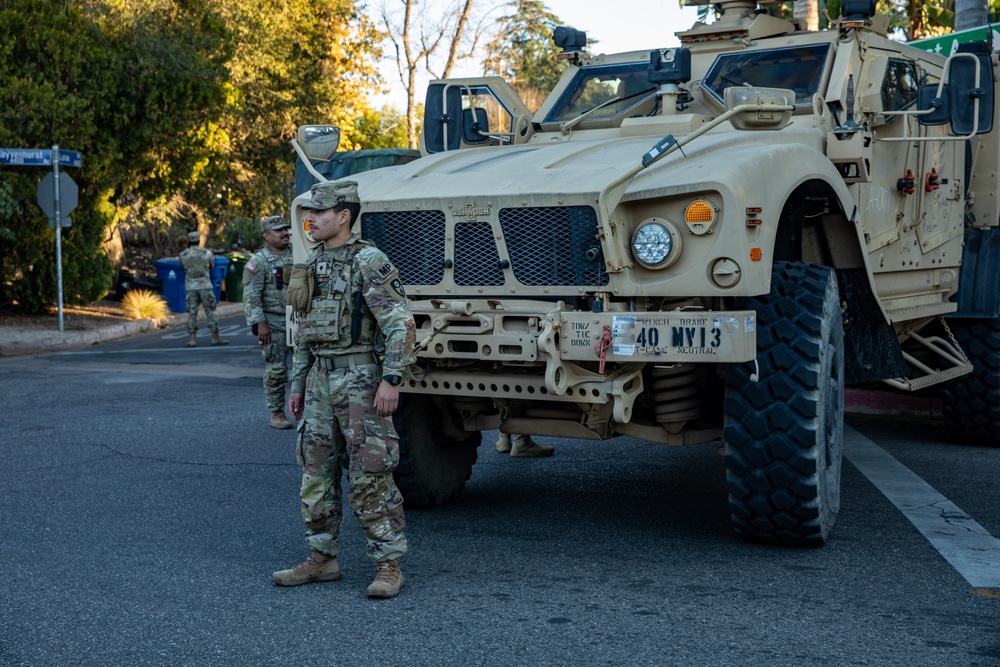 California Army National Guard maintain traffic control points during LA Wildfires