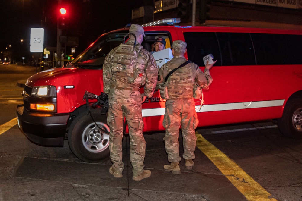 California Army National Guard Maintain traffic control points during LA Wildfires