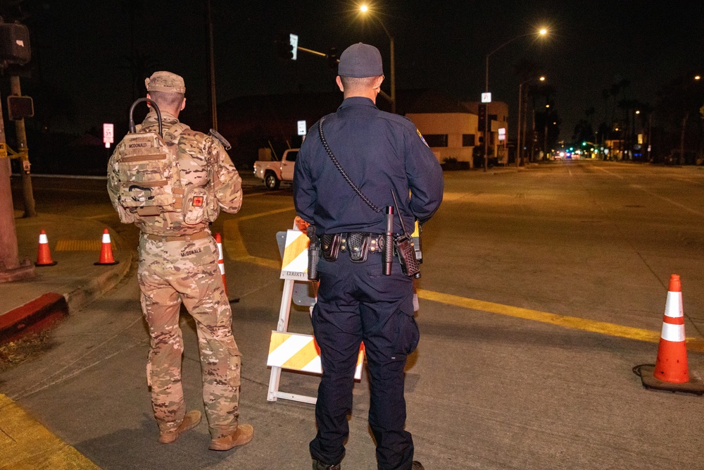 California Army National Guard maintain traffic control points during LA Wildfires