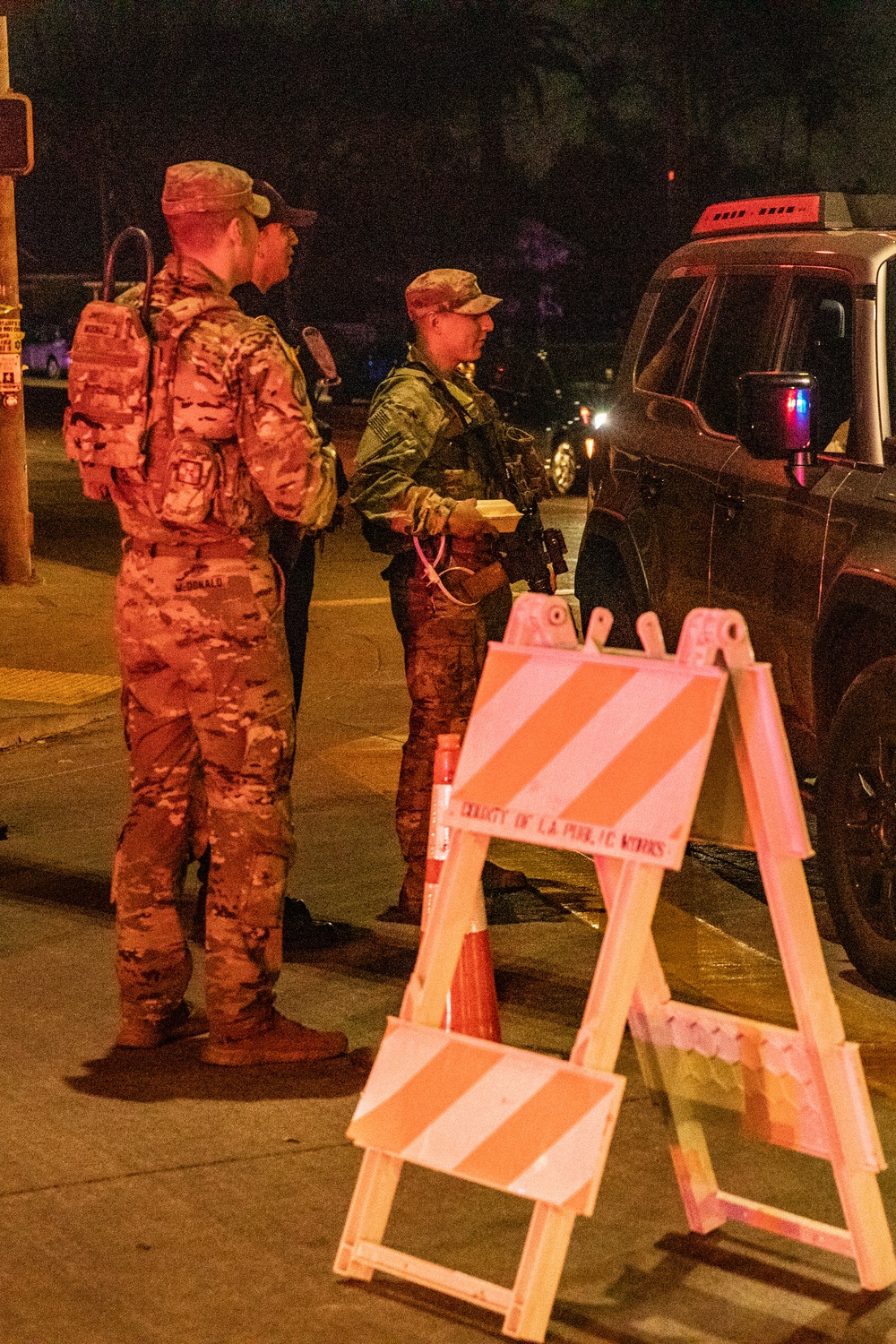 California Army National Guard maintain traffic control points during LA Wildfires