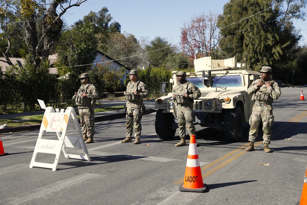 40th MP Company Monitors TCP's around Palisades Fire