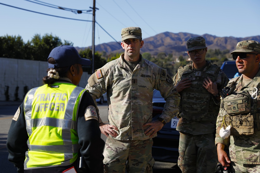 40th MP Company Monitors TCP's around Palisades Fire