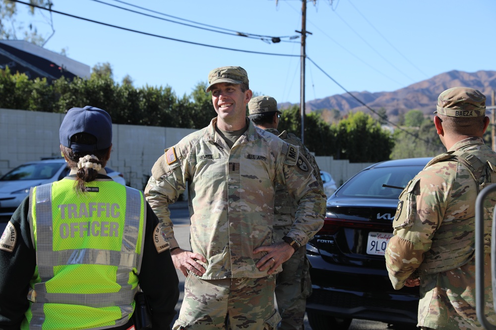 40th MP Company Monitors TCP's around Palisades Fire