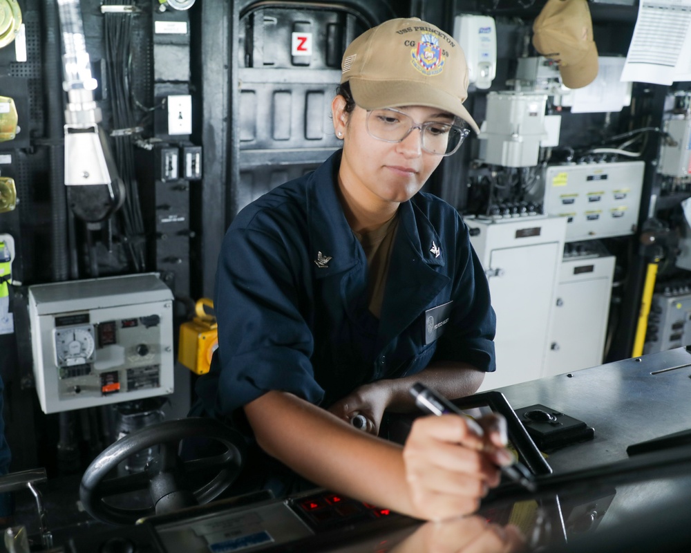 USS Princeton conducts routine operations as part of the Carl Vinson Carrier Strike Group