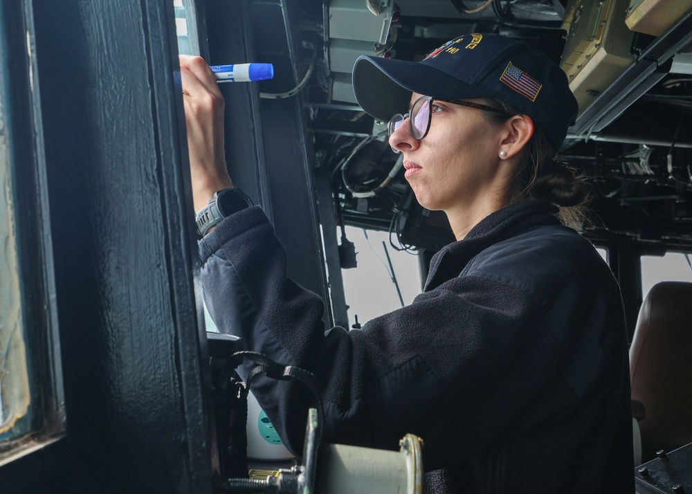 USS William P. Lawrence conducts routine operations as part of the Carl Vinson Carrier Strike Group