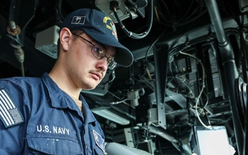 USS William P. Lawrence conducts routine operations as part of the Carl Vinson Carrier Strike Group