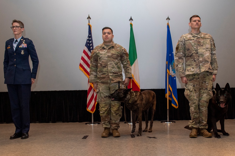 Military working dogs honored in retirement ceremony