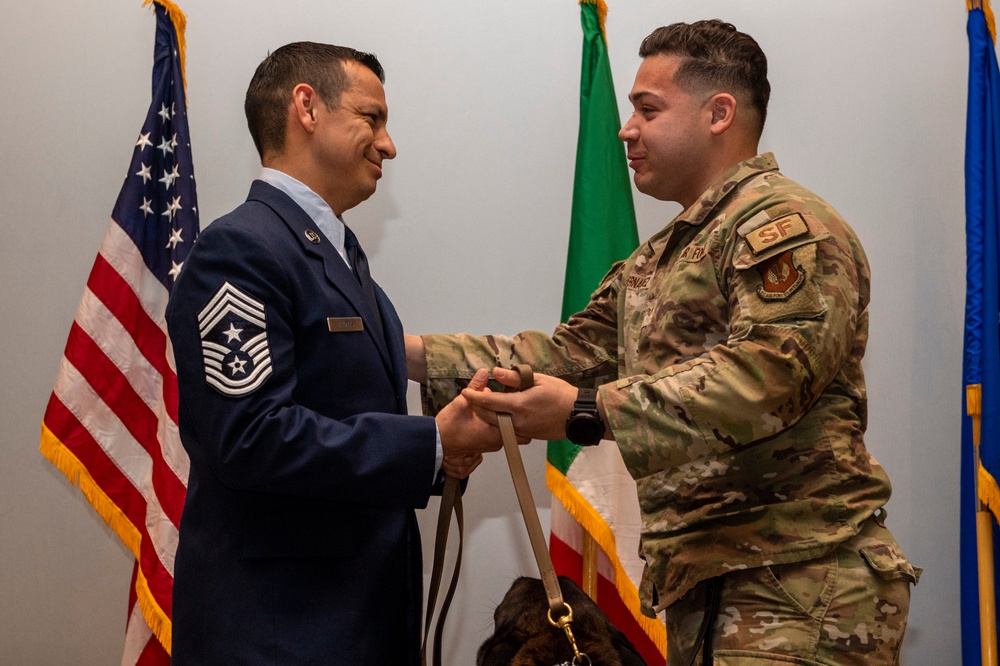 Military working dogs honored in retirement ceremony