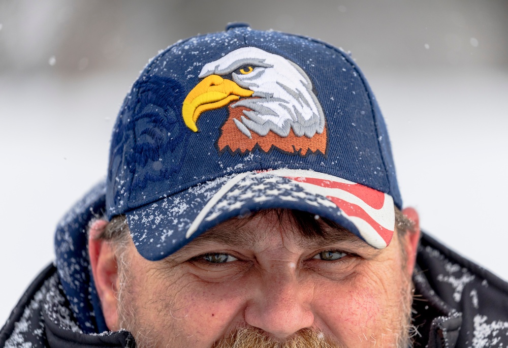 Crowds gather in beautiful wintery landscape at Shenango for Eagle Fest