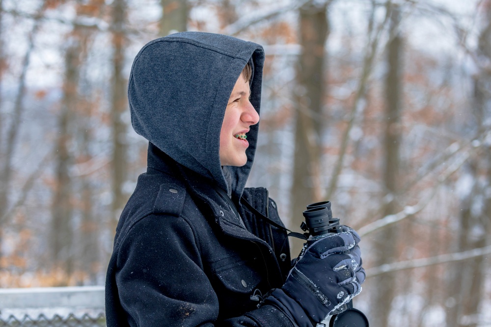 Crowds gather in beautiful wintery landscape at Shenango for Eagle Fest