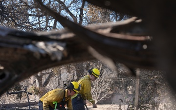 Firefighters Assist in Fire Suppression Efforts Against the Eaton Fire