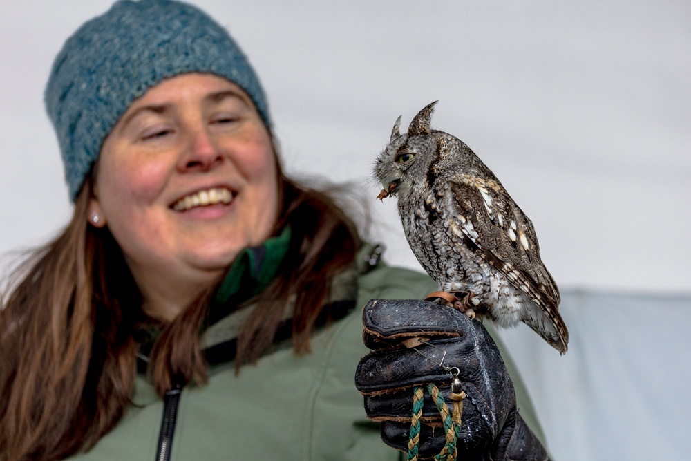 Crowds gather in beautiful wintery landscape at Shenango for Eagle Fest