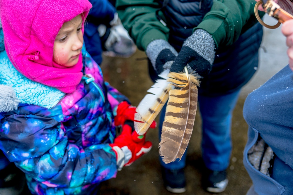 Crowds gather in beautiful wintery landscape at Shenango for Eagle Fest