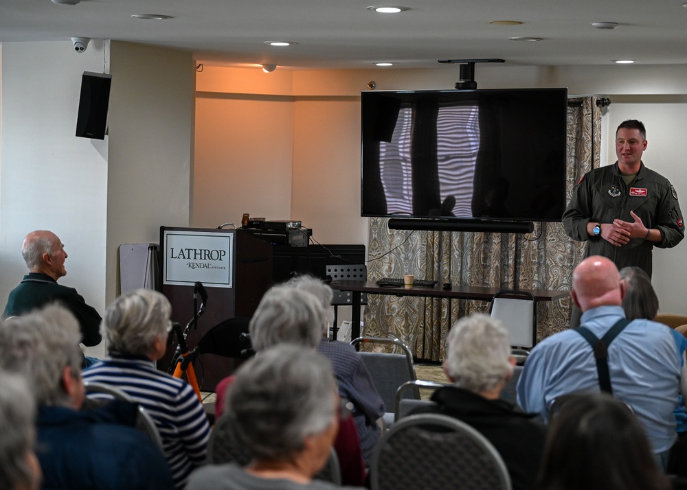 104th Fighter Wing Operations Group commander visits Lanthrop Retirement Community, boosts  community support