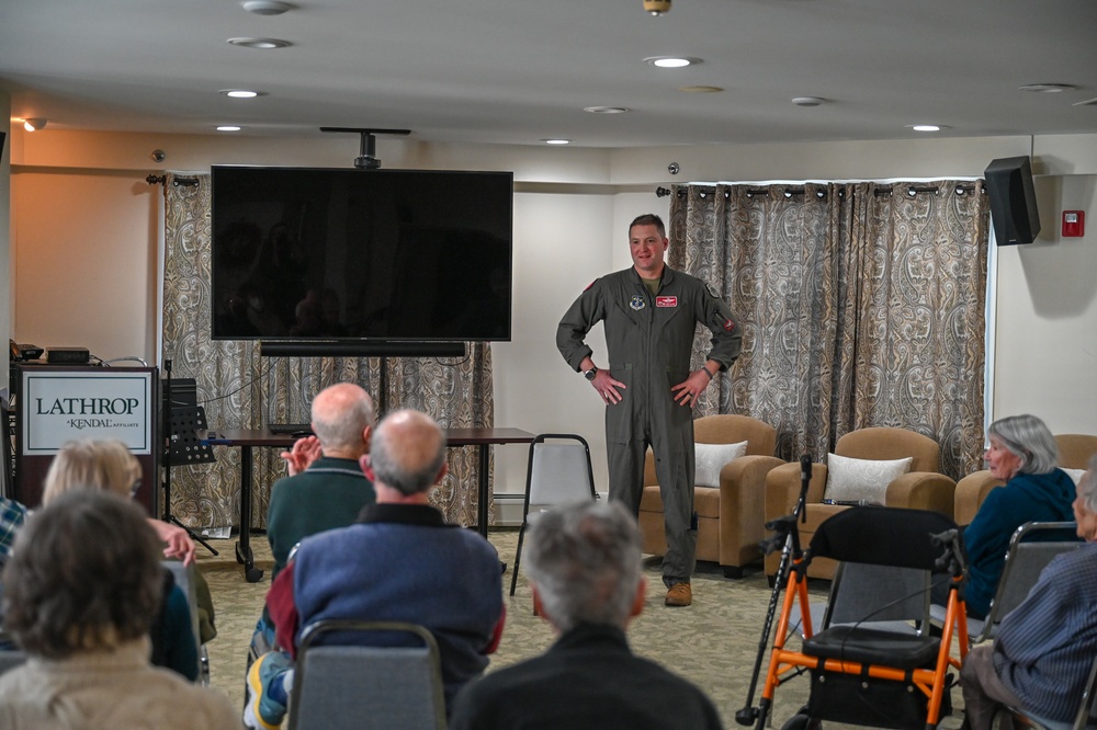 104th Fighter Wing Operations Group commander visits Lanthrop Retirement Community, boosts  community support