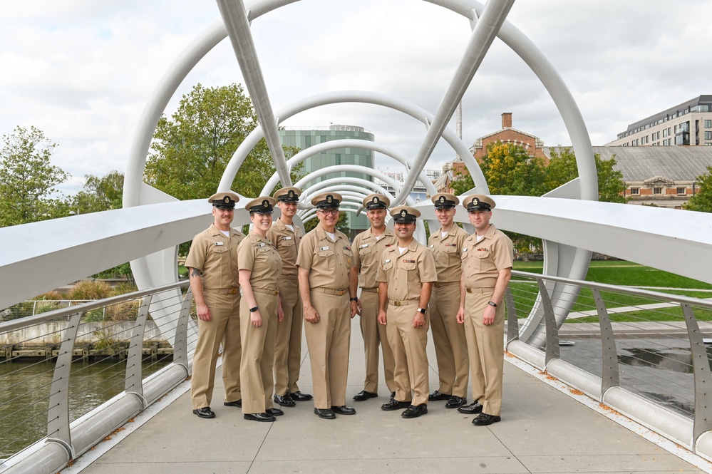 U.S. Navy Band Chief Selects pose in Navy Yard