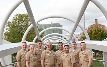 U.S. Navy Band Chief Selects pose in Navy Yard