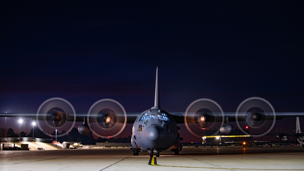 302d Airlift Wing C-130H departs Peterson Space Force Base