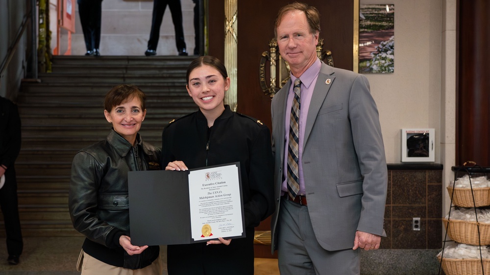 The Midshipmen Action Group is recognized by the Anne Arundel County Executive for their service to the community.