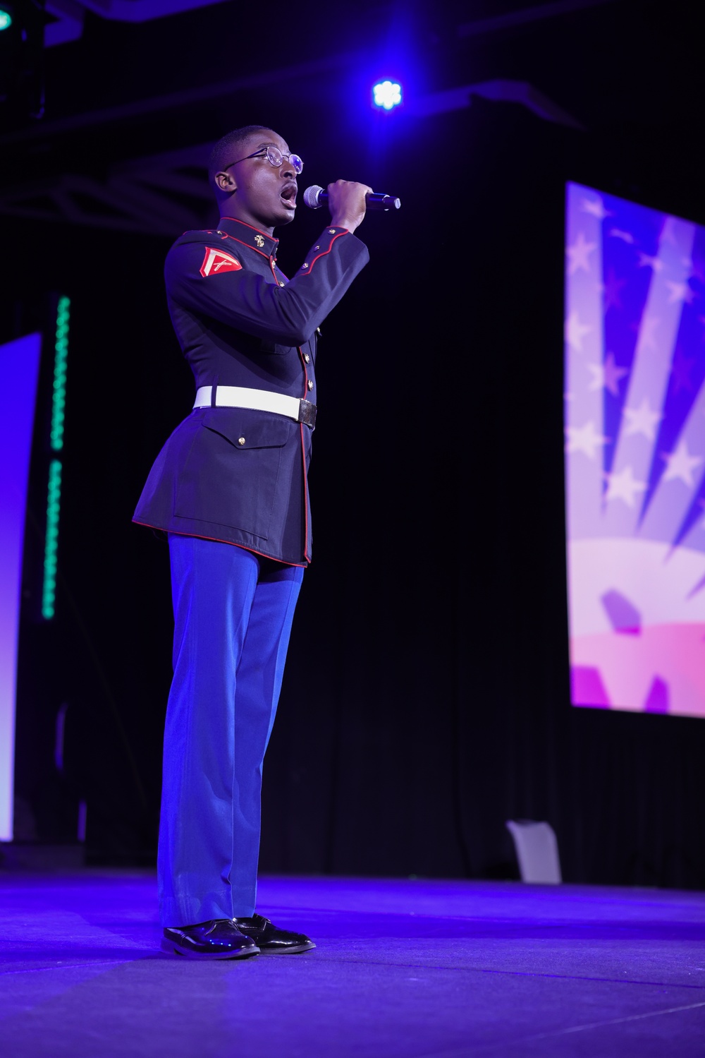 U.S. Marine Sings National Anthem at USCC 2024