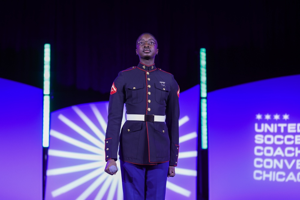 U.S. Marine Sings National Anthem at USCC 2024